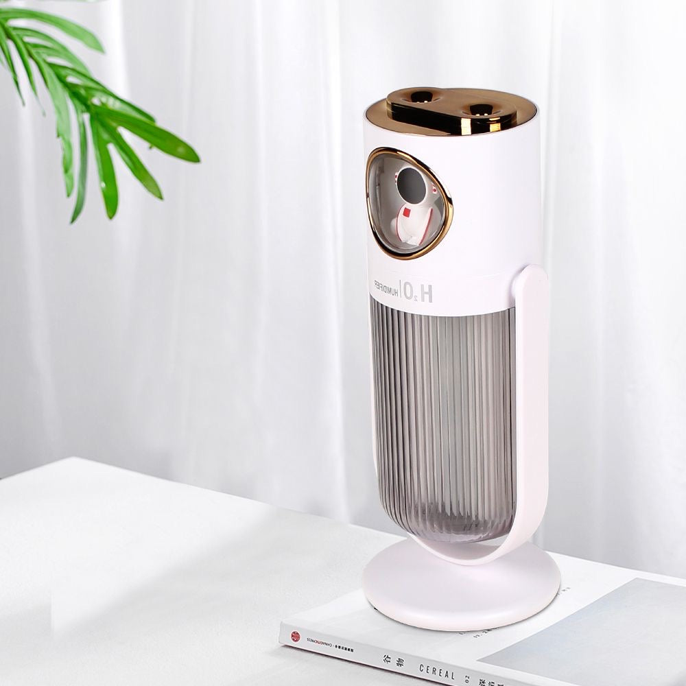 Mini Double Jet Spray Silent Humidifier，Mini Air Purifier, Magic Crystal Double Jet Humidifier