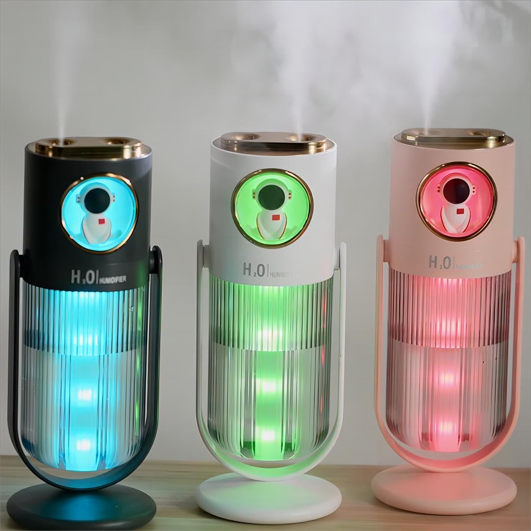 Mini Double Jet Spray Silent Humidifier，Mini Air Purifier, Magic Crystal Double Jet Humidifier